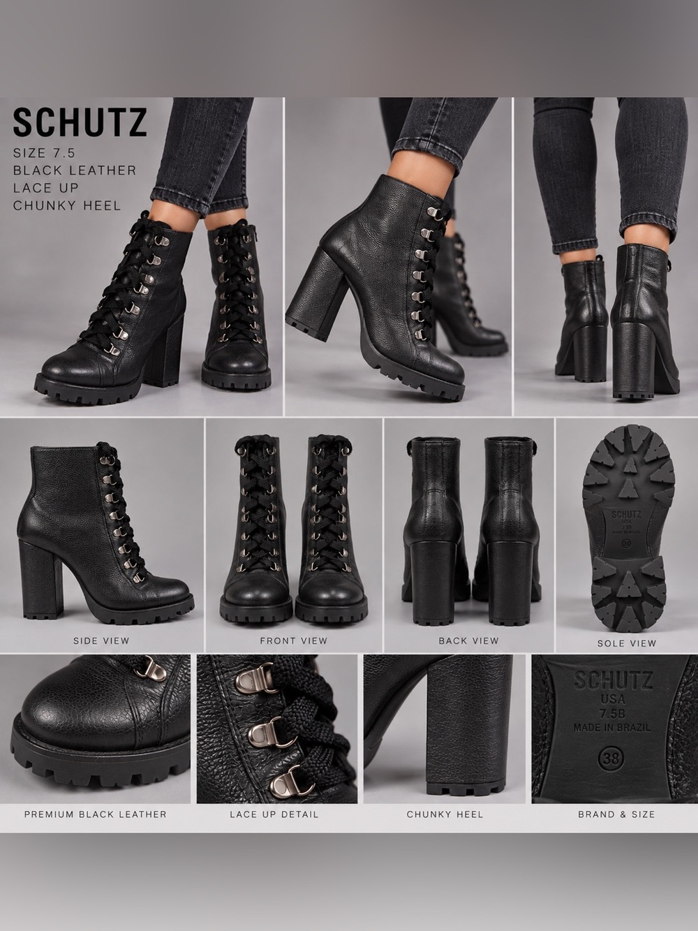 Schutz Women's Zhara High Block Booties Size 7.5